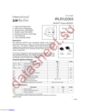 IRLR2905TRRPBF datasheet  