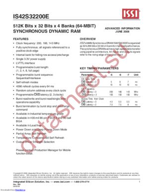 IS42S32200E-5BL datasheet  