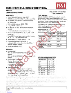 IS43DR32800A-5BBL-TR datasheet  