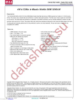 IS43LR32160B-6BLI datasheet  