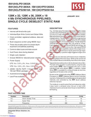 IS64VPS25648A datasheet  