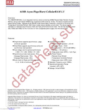 is66wvc409616all datasheet  