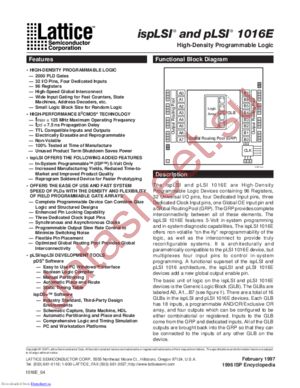 ISPLSI1016E100LJ datasheet  