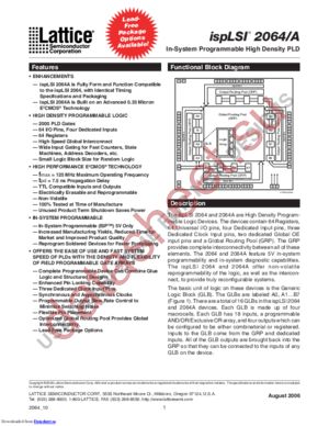 ISPLSI2064A-80LT100I datasheet  