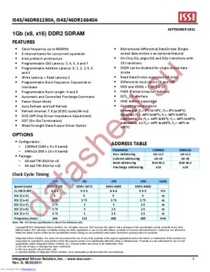 IS43DR81280A-3DBL datasheet  