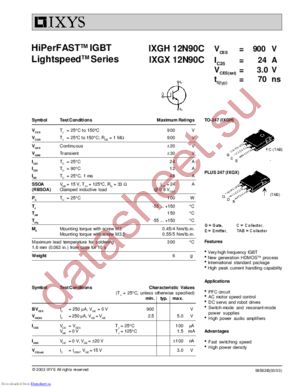 IXGH12N90C_03 datasheet  