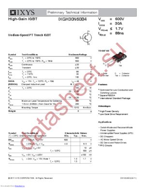 IXGH30N60B4 datasheet  