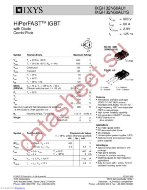 IXGH32N60AU1S datasheet  