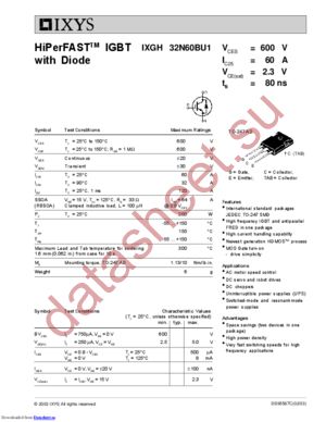 IXGH32N60BU1S datasheet  