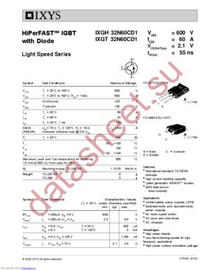 IXGH32N60CD1S datasheet  