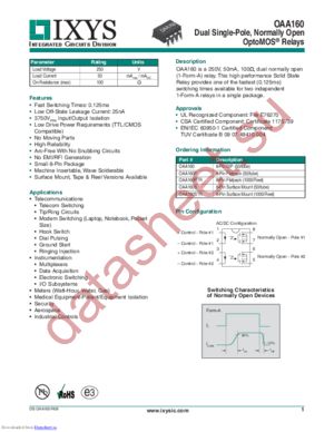 OAA160S datasheet  