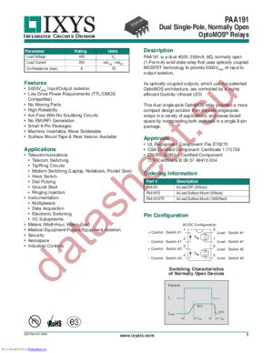 PAA191 datasheet  