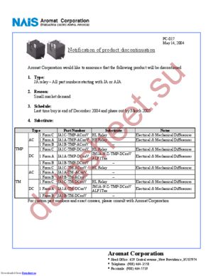 JA1C-TMP-DC110V-P datasheet  