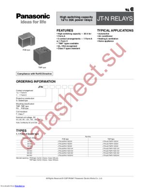 JTN1AS-PA-F-DC9V datasheet  