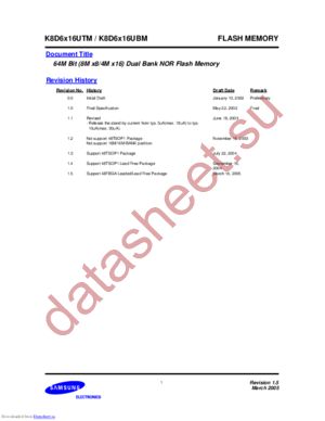 K8D6316UBM-FI07 datasheet  