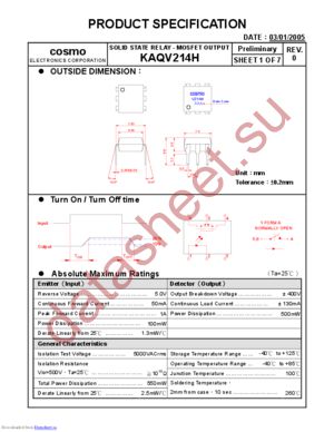 kaqv214h datasheet  