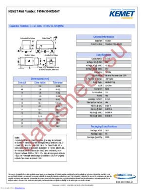 T494A104K050AT datasheet  