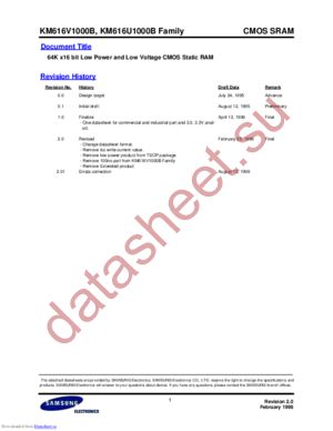 KM616V1000BLRI-8L datasheet  