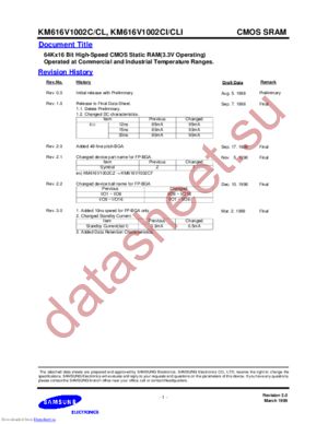 KM616V1002CL-12 datasheet  