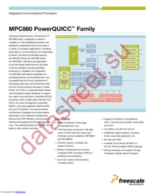 KMPC860ENCVR66D4 datasheet  