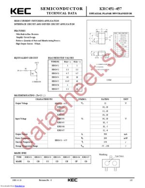 KRC454 datasheet  