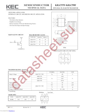 KRA757F datasheet  