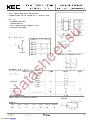 KRC844T datasheet  