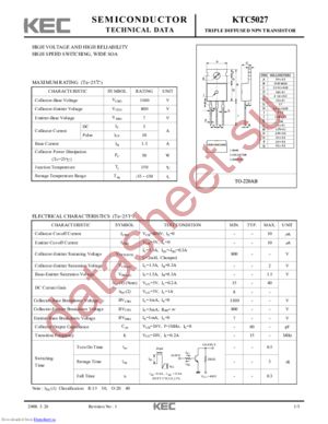 KTC5027 datasheet  