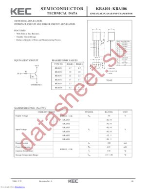 KRA106 datasheet  