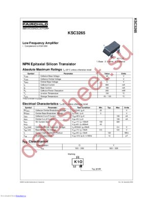 KSC3265YMTF-NL datasheet  