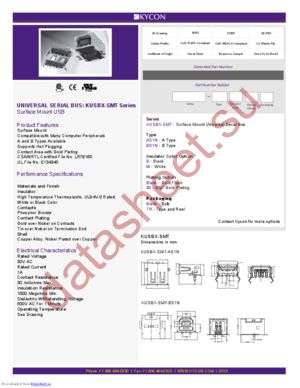 KUSBX-SMTAS1NWTR datasheet  