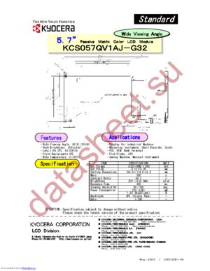 KCS057QV1AJ-G32 datasheet  