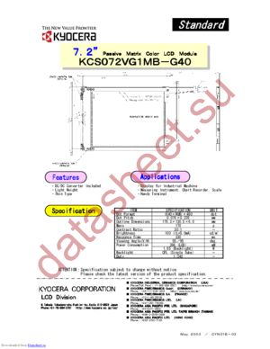 KCS072VG1MB-G40 datasheet  