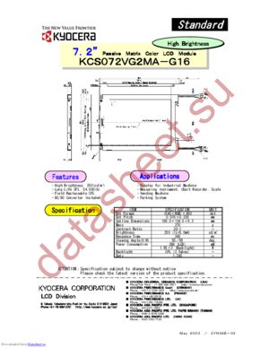 KCS072VG2MA-G16 datasheet  