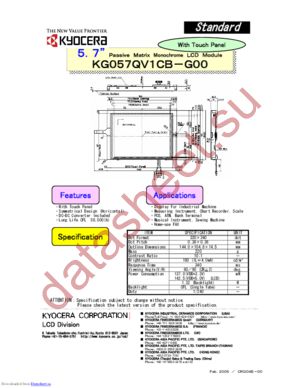KG057QV1CB-G00 datasheet  