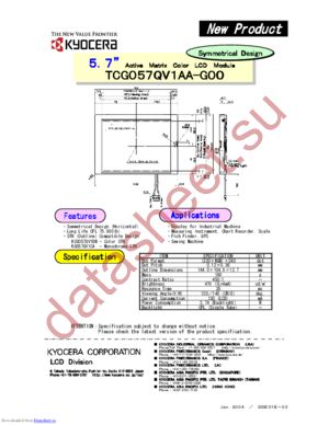 TCG057QV1AA-G00 datasheet  