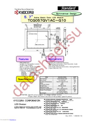 TCG057QV1AC-G10 datasheet  