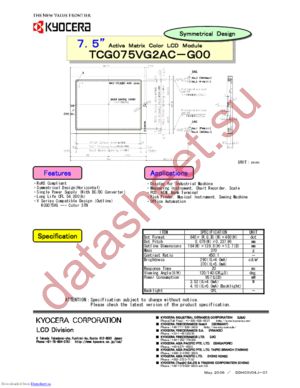 TCG075VG2AC datasheet  