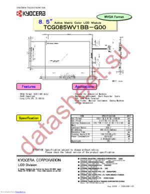 TCG085WV1BB-G00 datasheet  