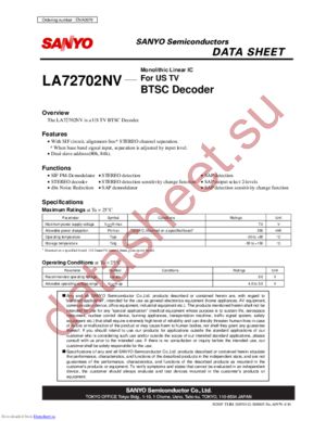 la72702nv datasheet  