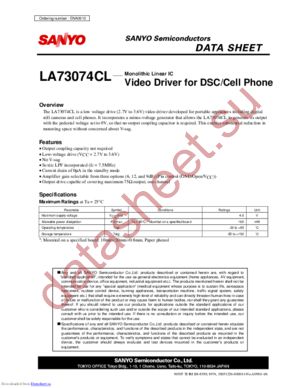 LA73074CL datasheet  