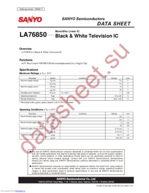 LA76850 datasheet  