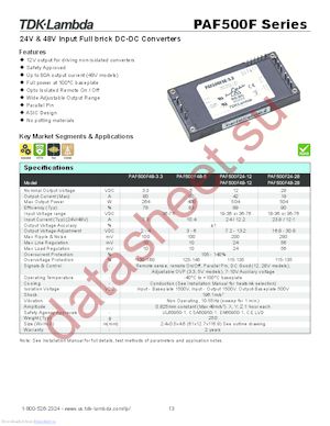 PAF500F48-3.3/T datasheet  