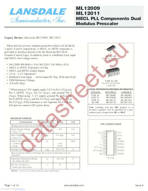 MC12011D datasheet  