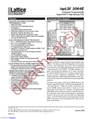 ISPLSI2064E100LT100 datasheet  