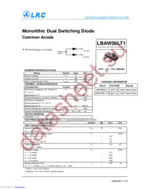 LBAW56LT1 datasheet  