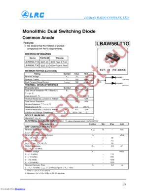 LBAW56LT1G datasheet  