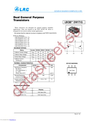 LBC857CDW1T1G datasheet  