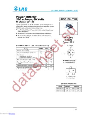 LBSS138LT3G datasheet  