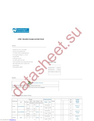 LF398N/NOPB datasheet  